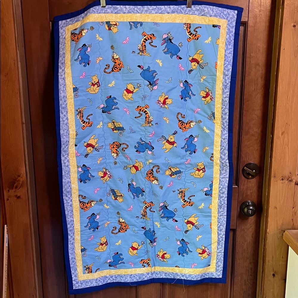 Winnie the Pooh Blue Homemade Baby Blanket